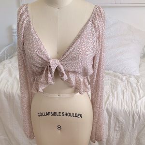 Princess Polly crop tie blouse